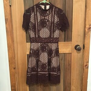 BB Dakota Burgundy Lace Dress